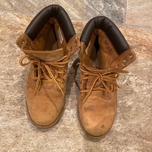 Timberland hiking boots.